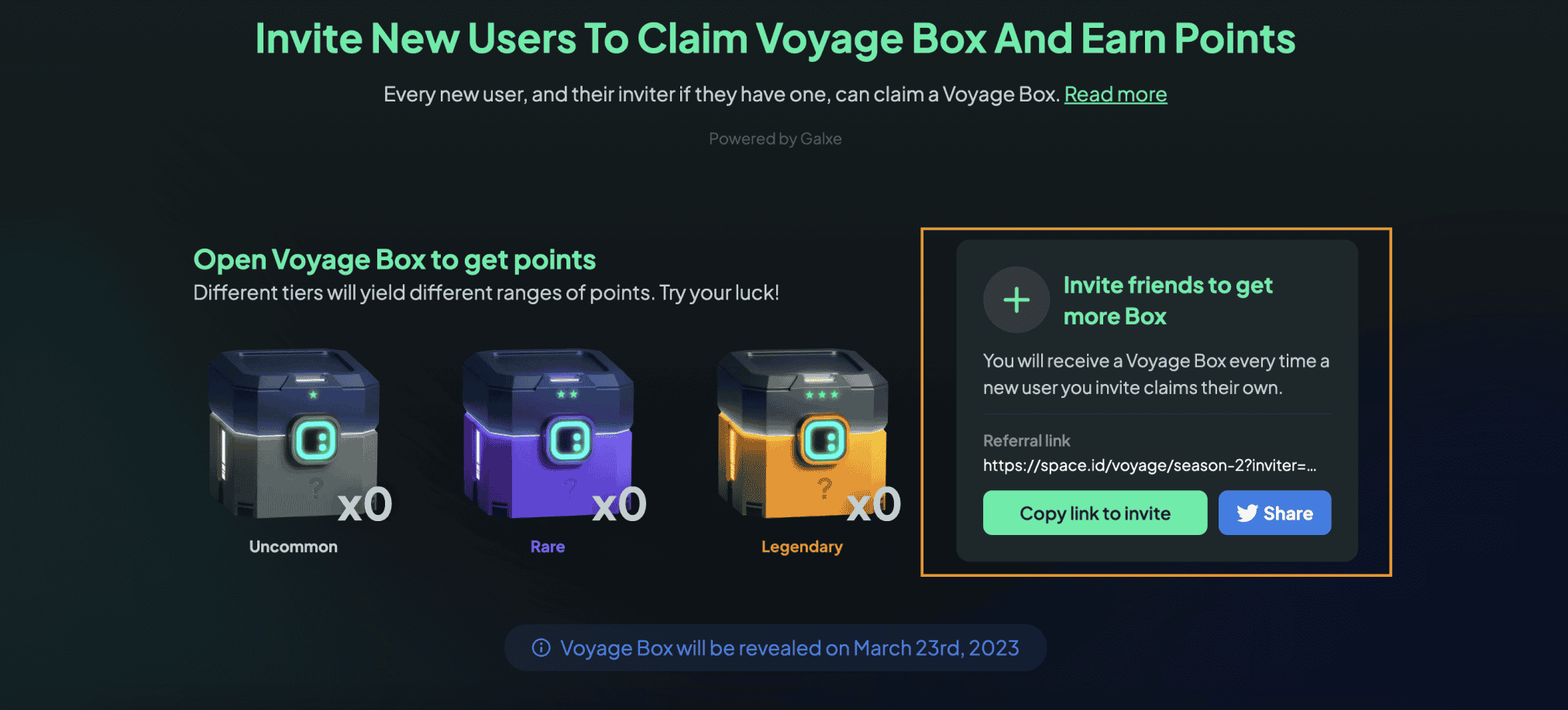 Mời bạn bè tham gia Voyage Season 2
