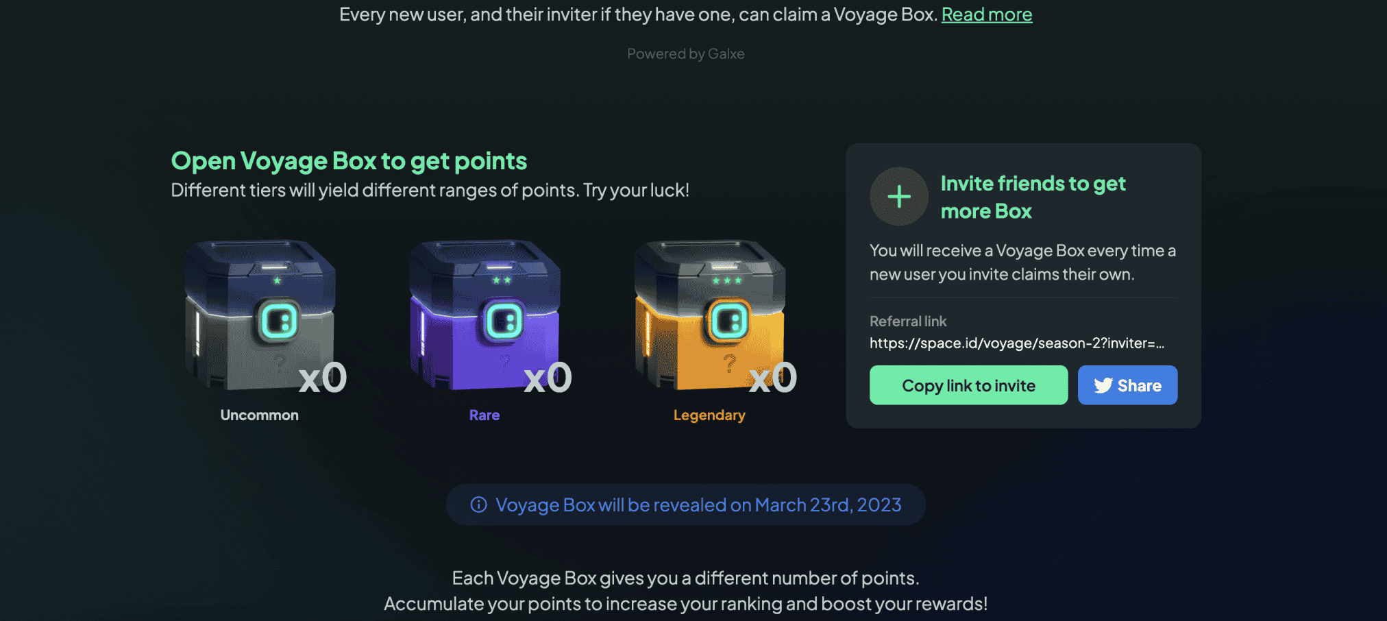 Mở Box và nhận Points