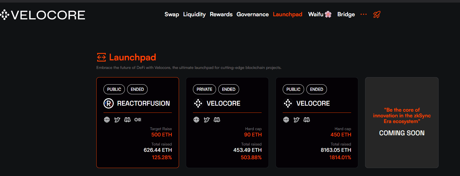 Velocore Launchpad