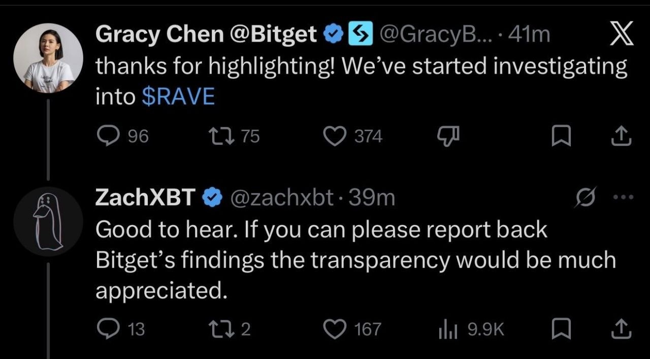 Phản hồi của Bitget