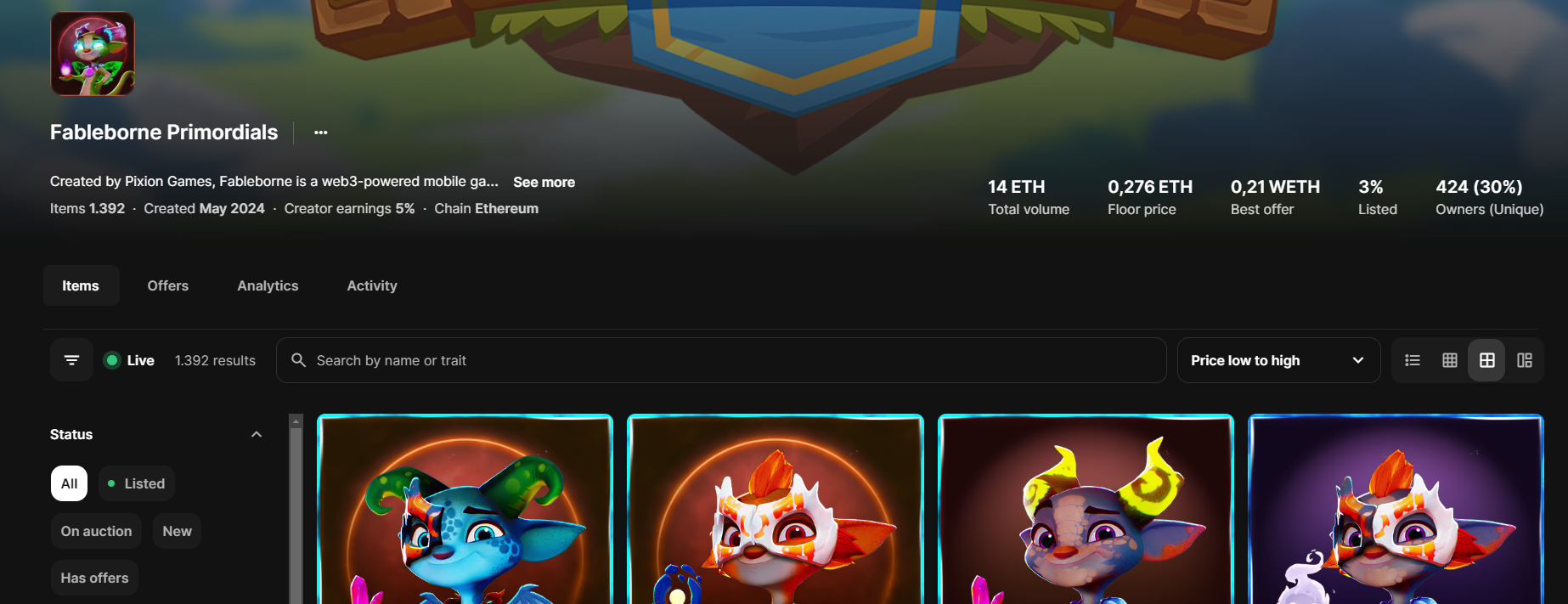 NFT của dự &aacute;n