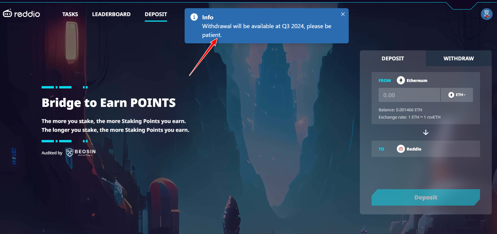 Kh&ocirc;ng thể r&uacute;t được tiền ngay sau khi bridge