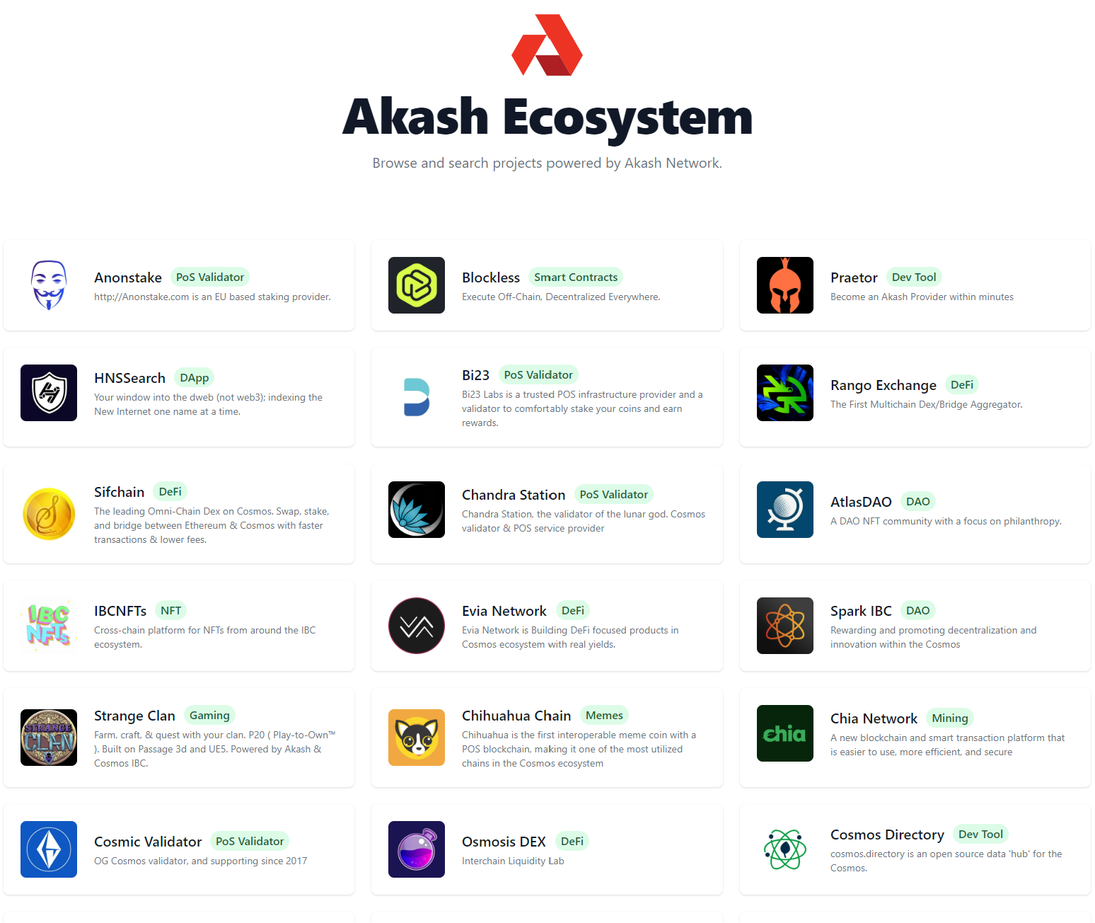 Hệ sinh thái của Akash Network