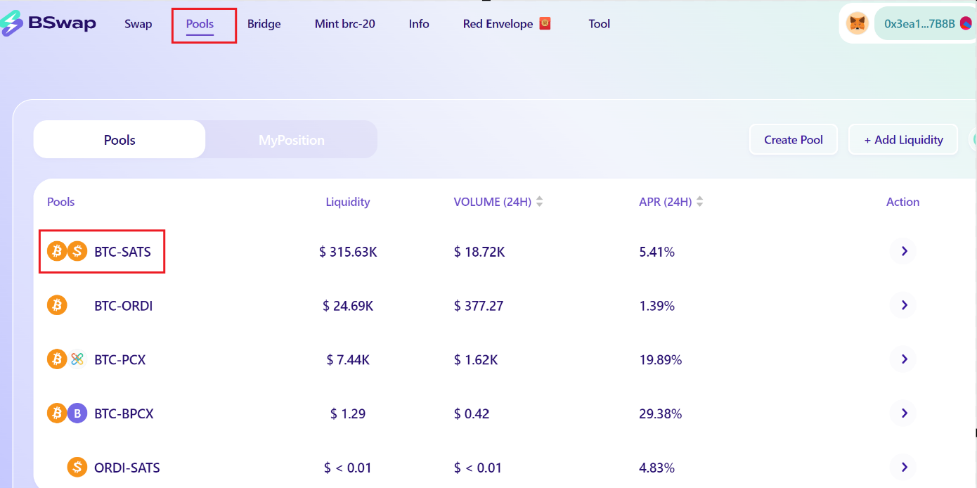 Chọn pool thanh khoản