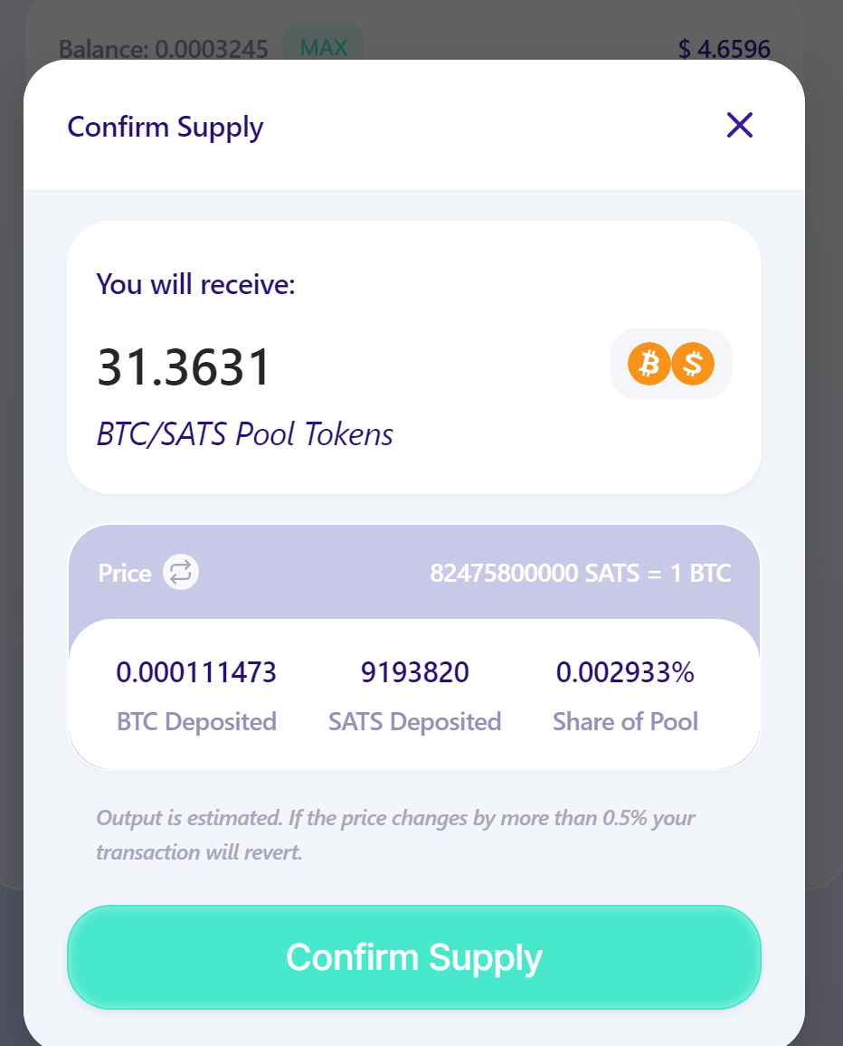 Chọn &ldquo;Confirm Supply&rdquo;