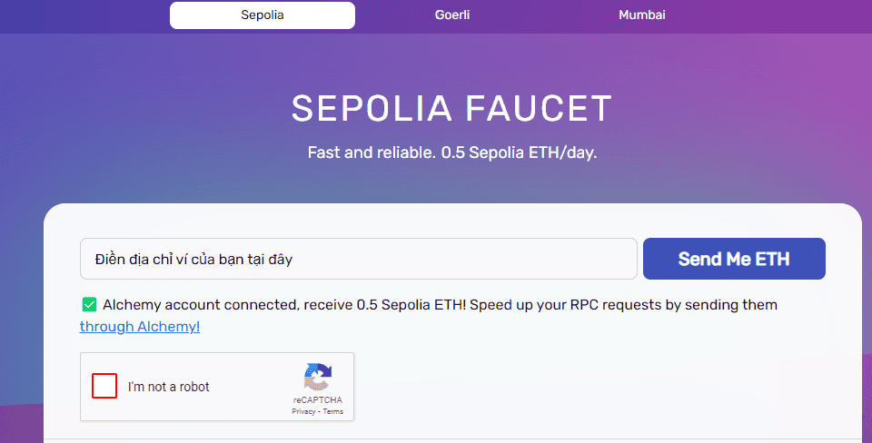Faucet SepoliaETH