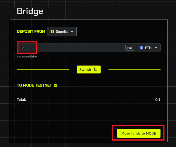 Bridge ETH sang Mode Network