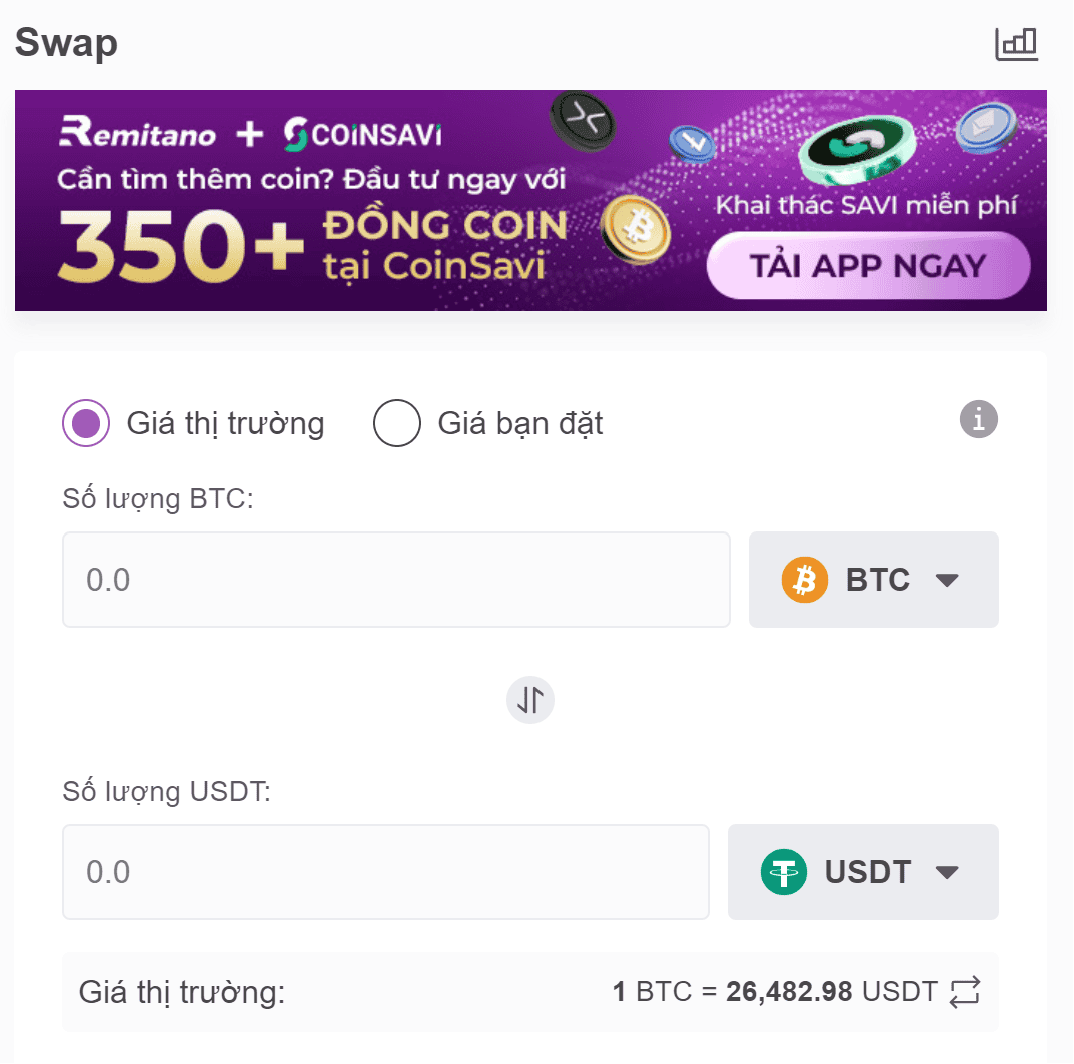 Swap trên Remitano
