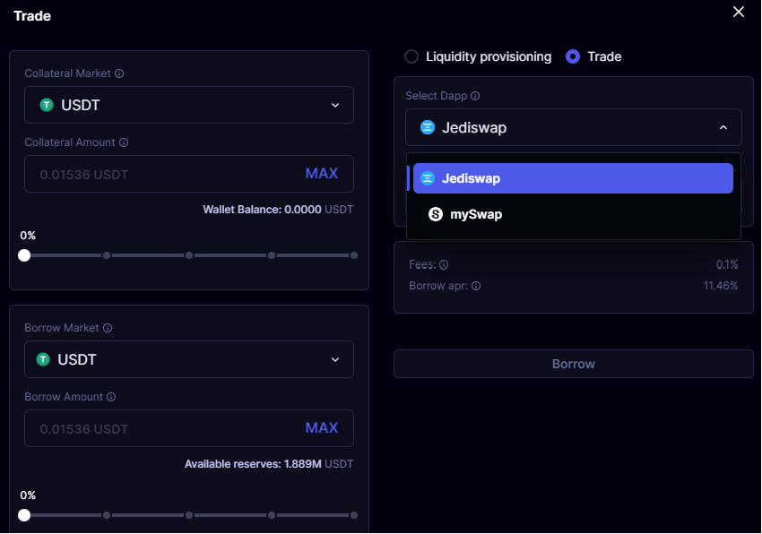 Haskstack tích hợp Jediswap và mySwap