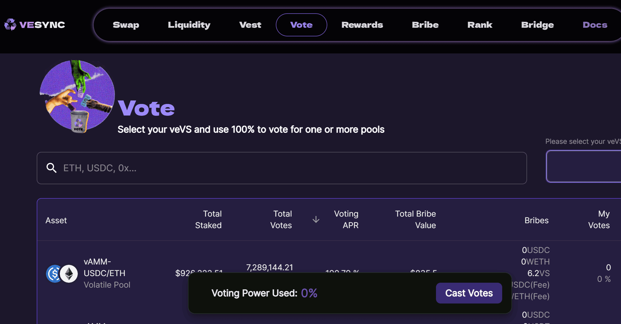 Vote trên veSync