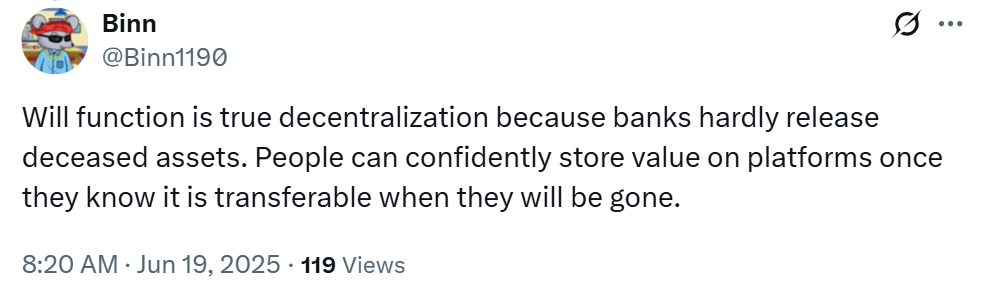 CZ đề xuất tính năng "di chúc” để phân phối tài sản crypto khi người dùng qua đời