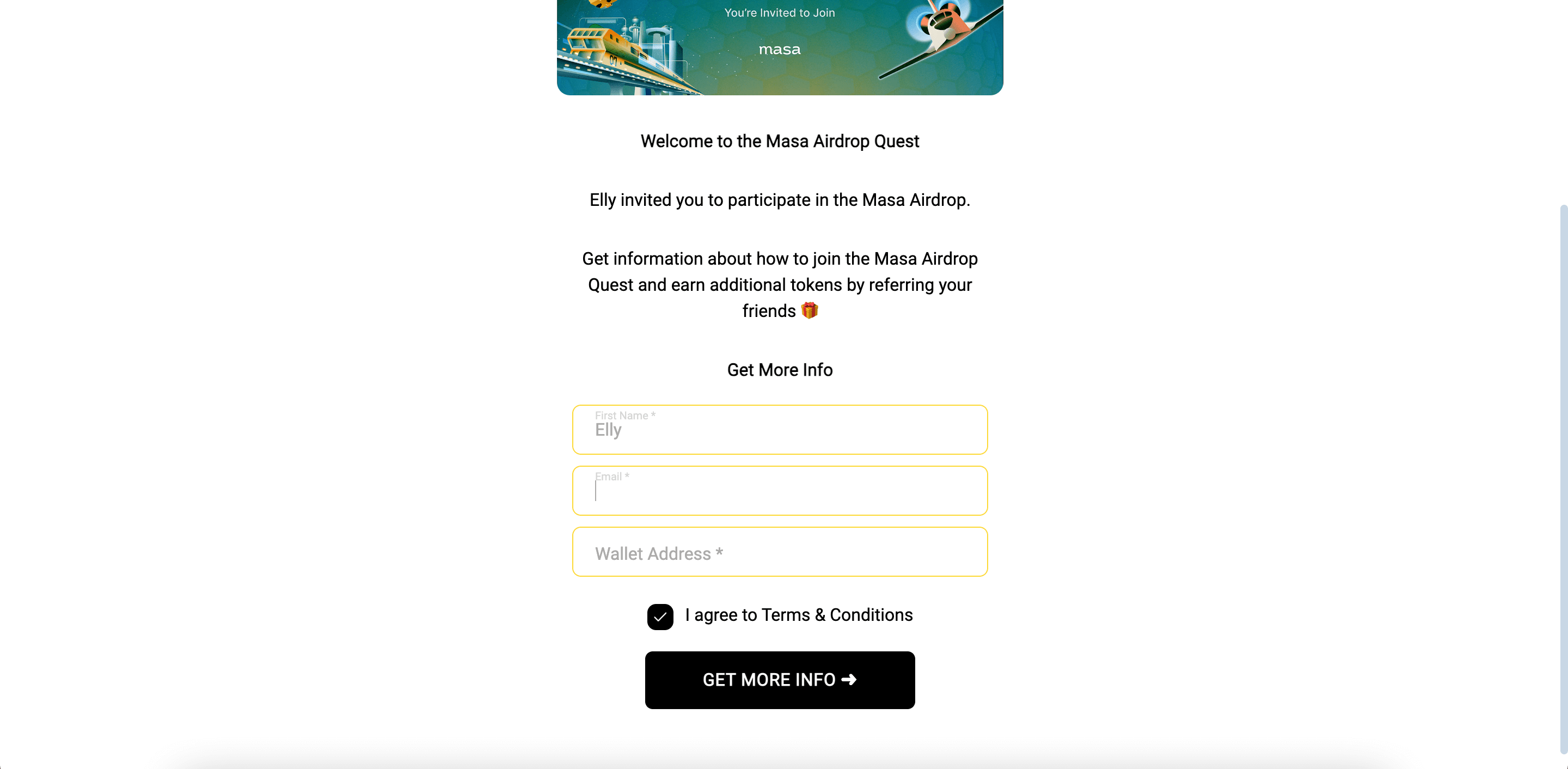 Đăng k&yacute; tham gia airdrop Masa