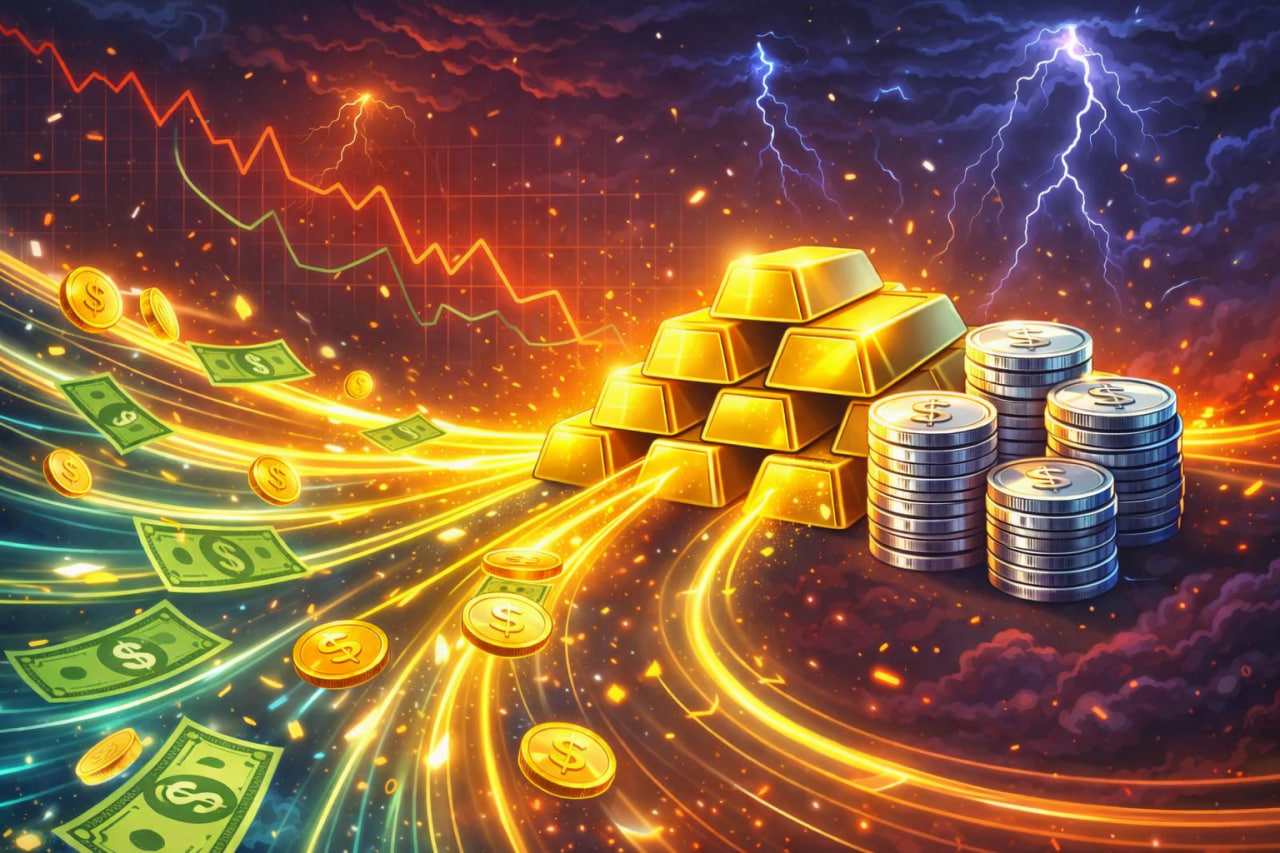 Thị trường bất ổn, d&ograve;ng tiền đổ v&agrave;o v&agrave;ng v&agrave; bạc tăng mạnh