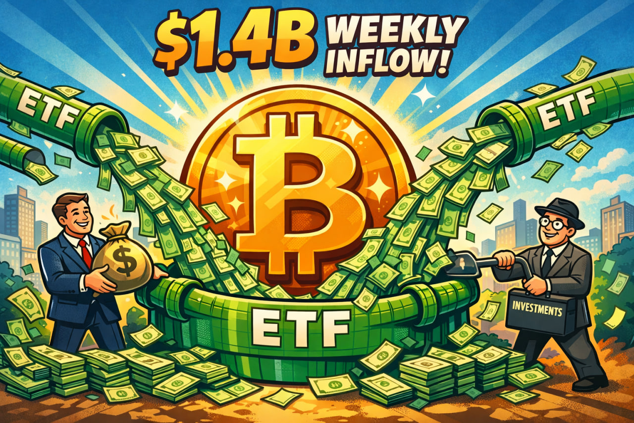 Spot Bitcoin ETF ghi nhận dòng vốn 1,4 tỷ USD tuần qua
