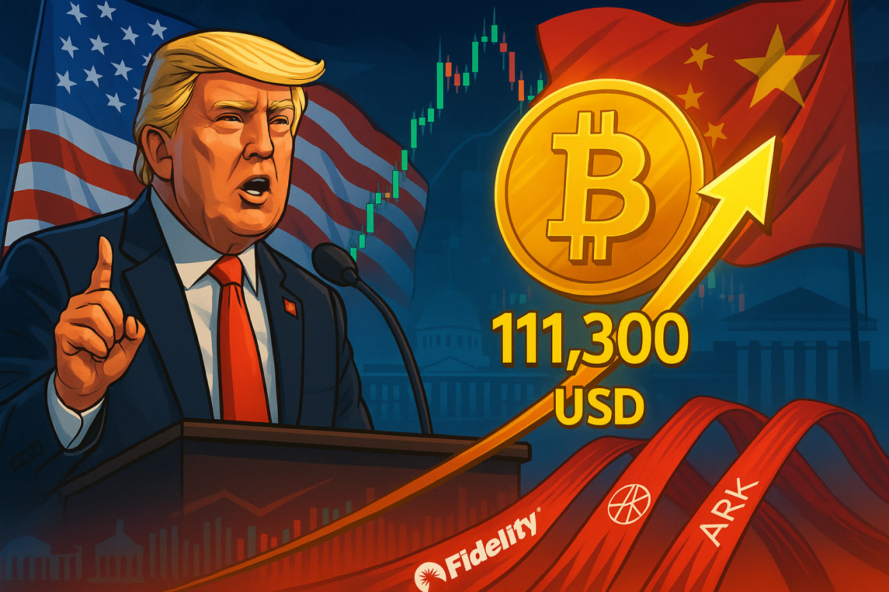 Bitcoin bật lại 111.300 USD sau tuyên bố giảm thuế Trung Quốc của Trump