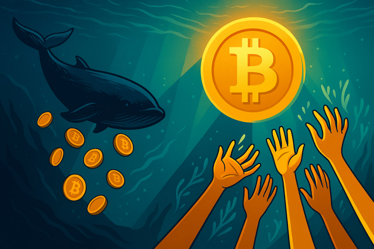 Dòng tiền đảo chiều: Cá voi xả hàng, nhà đầu tư nhỏ lẻ gom mạnh Bitcoin