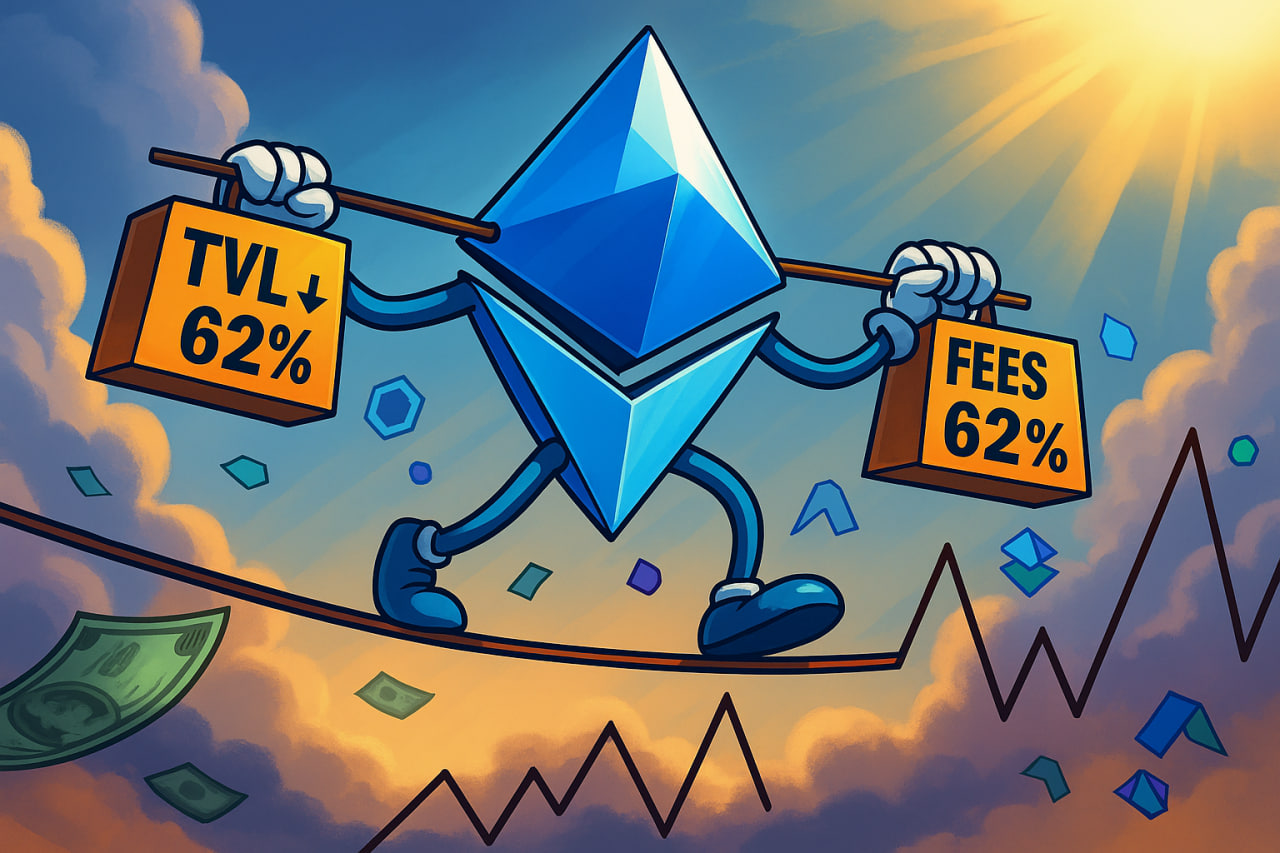 Ethereum giảm 62% ph&iacute; giao dịch, liệu gi&aacute; ETH c&oacute; đối mặt rủi ro?