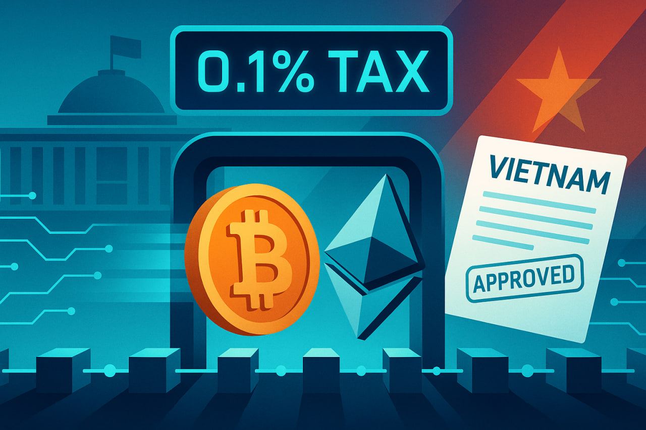 Việt Nam áp thuế 0,1% khi giao dịch Bitcoin và Ethereum từ năm 2026