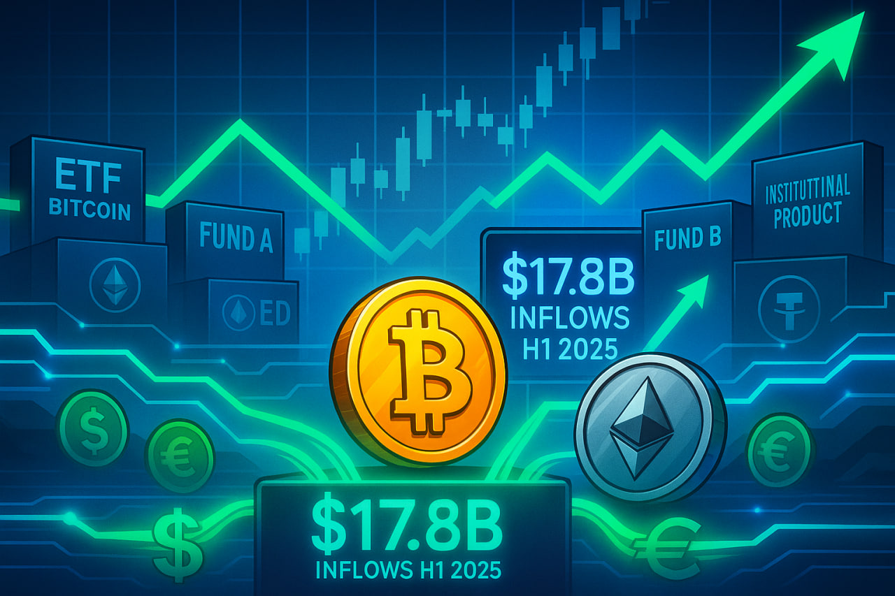 Quỹ đầu tư crypto đạt 17,8 tỷ USD nửa đầu năm 2025
