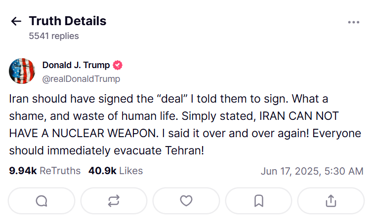 Tuyên bố khẩn từ Trump