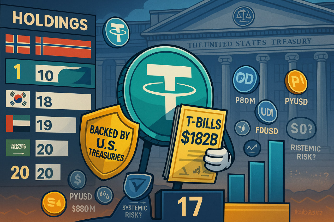 Các nhà phát hành stablecoin nắm giữ 182 tỷ USD trái phiếu Mỹ