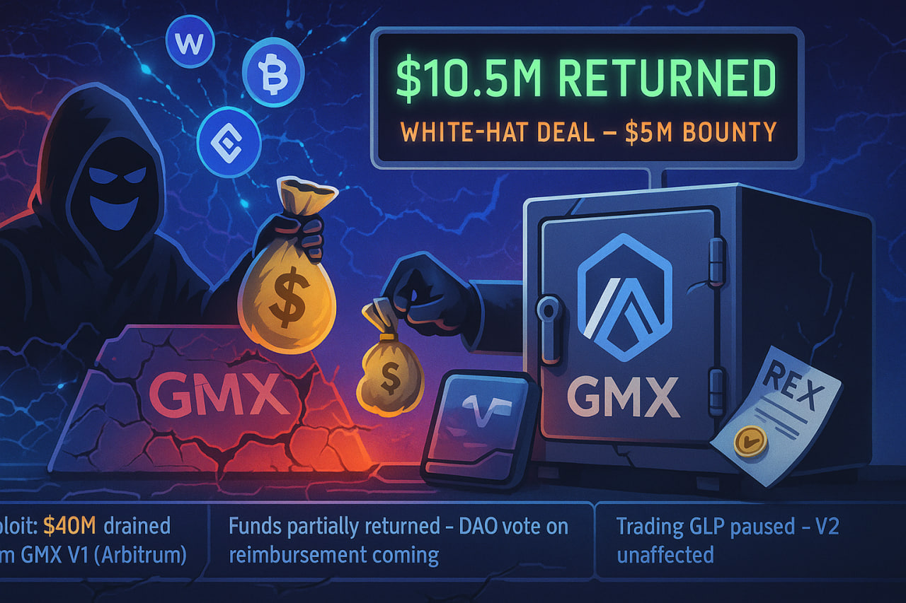 Hacker trả lại hơn 10 triệu USD sau vụ tấn công GMX trị giá 40 triệu USD