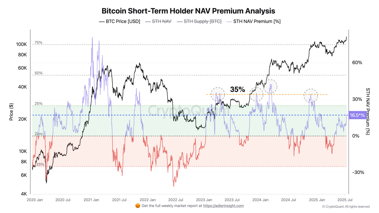 Phân tích NAV của người nắm giữ Bitcoin ngắn hạn.