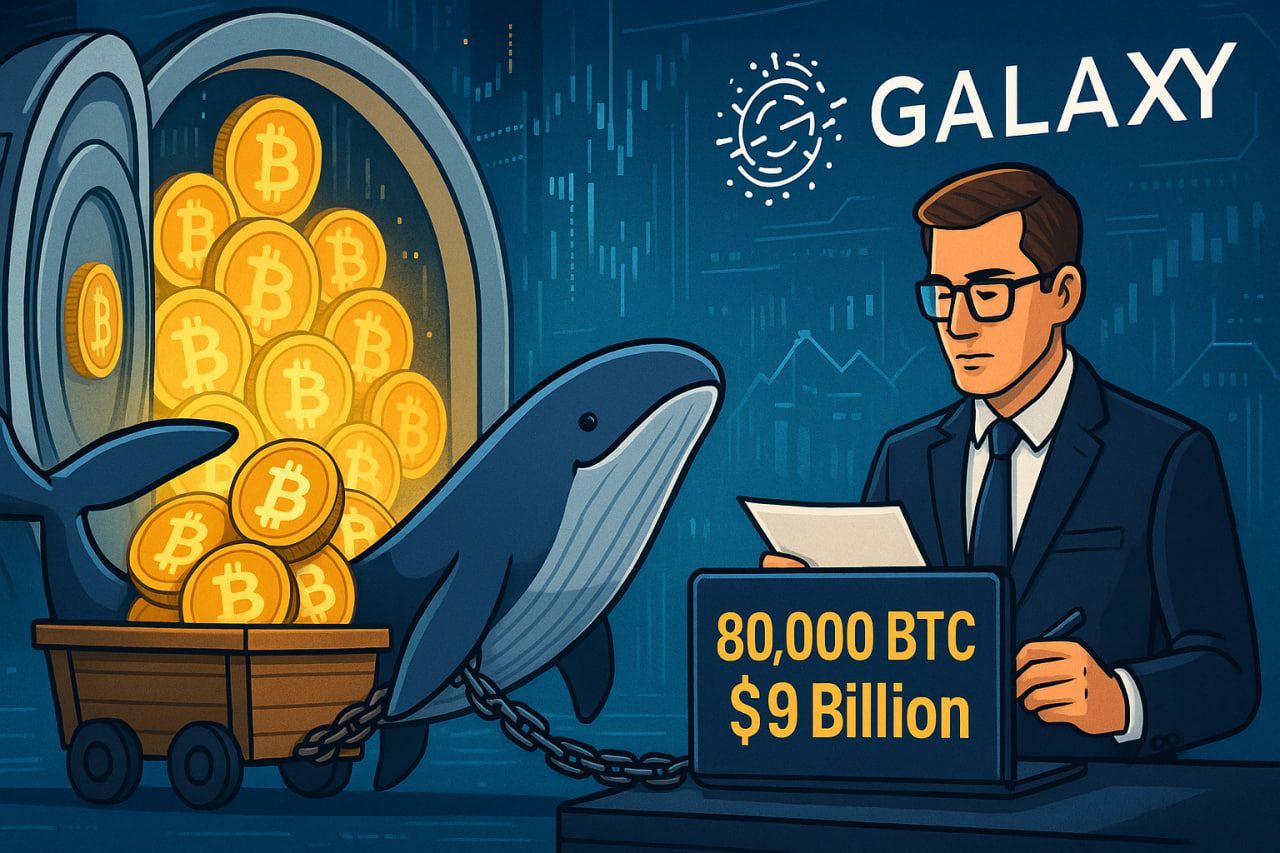 Galaxy bán hơn 80.000 BTC cho cá voi thời Satoshi trị giá 9 tỷ USD