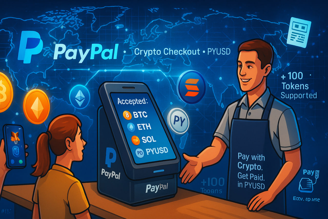 PayPal triển khai thanh toán Bitcoin, ETH, SOL và stablecoin PYUSD