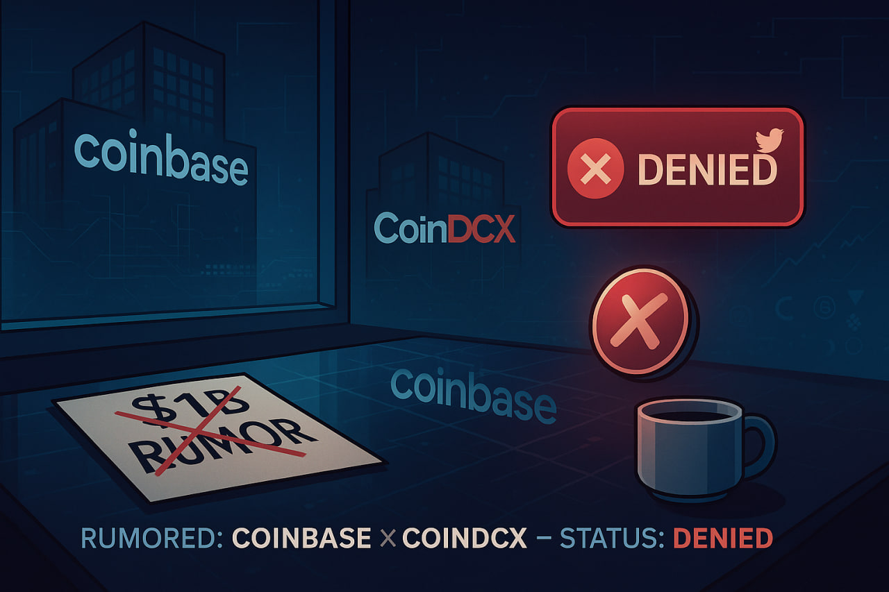CoinDCX phủ nhận tin đồn bán lại cho Coinbase giá 1 tỷ USD