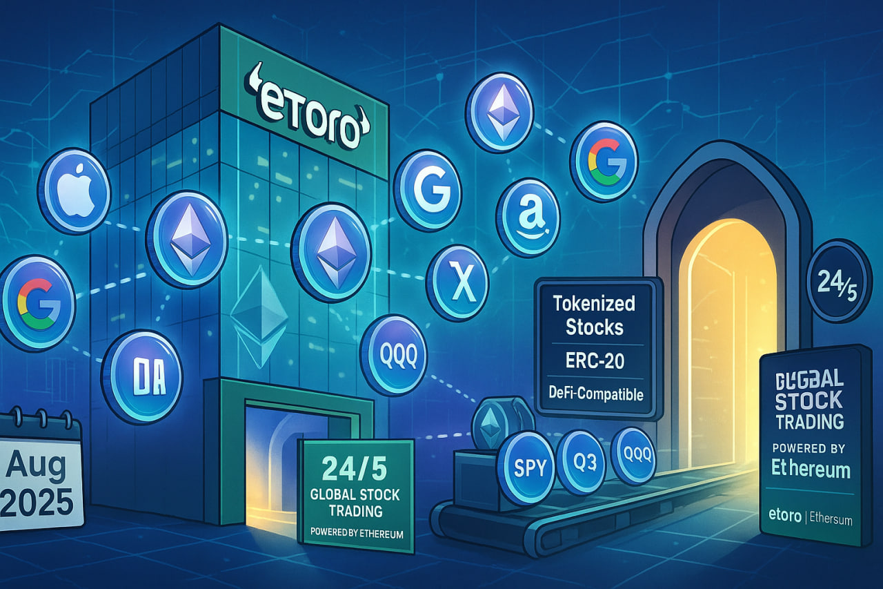eToro ra mắt 100 cổ phiếu token hóa trên Ethereum