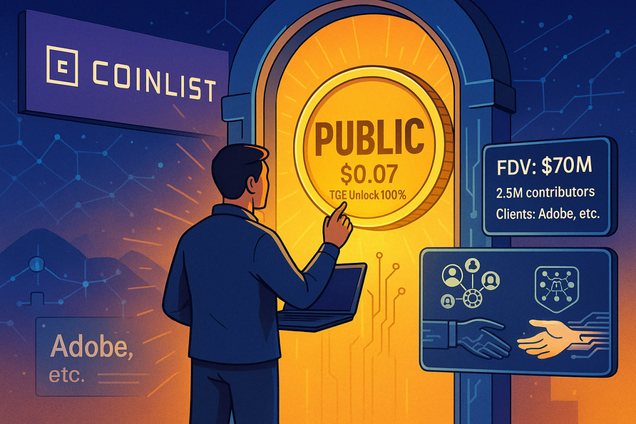 PublicAI mở bán token trên CoinList với định giá 70 triệu USD