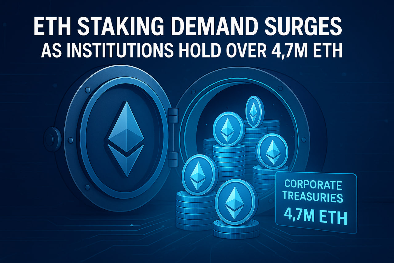 Nhu cầu staking ETH tăng vọt khi quỹ tổ chức nắm giữ hơn 4,7 triệu ETH