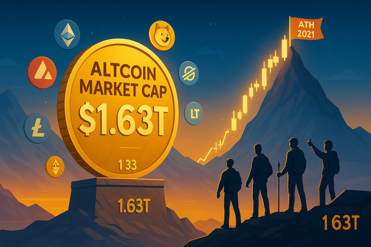 Vốn hóa altcoin chạm 1,63 nghìn tỷ USD, sát đỉnh 2021