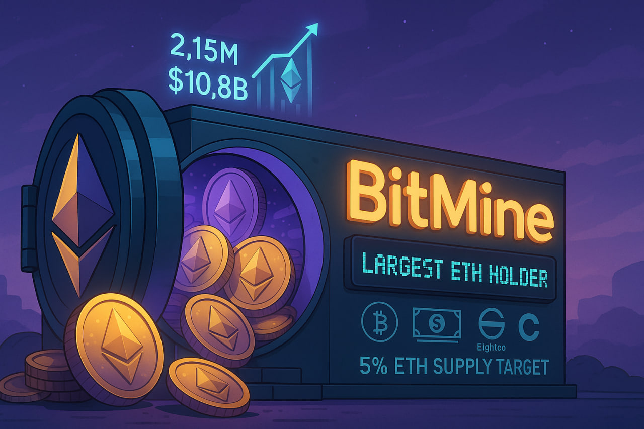 BitMine tích lũy 10,8 tỷ USD, trở thành holder Ethereum lớn nhất