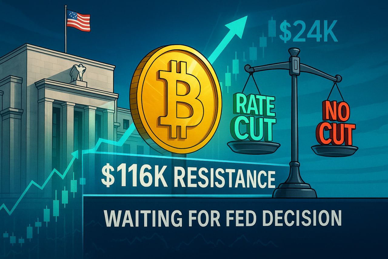 Bitcoin giữ vùng $116K, liệu Fed cắt giảm lãi suất có tạo cú hích mới?