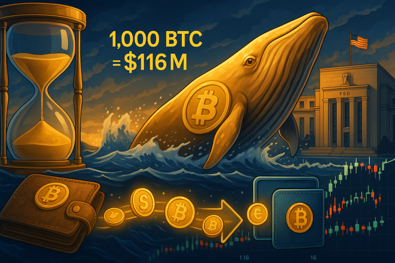 Cá voi Bitcoin thức giấc sau 12 năm, chuyển 1.000 BTC trước thềm họp Fed
