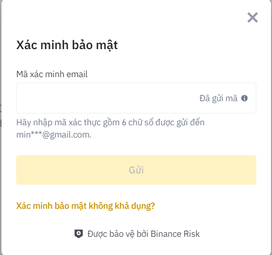 Nhập mã xác minh email 2