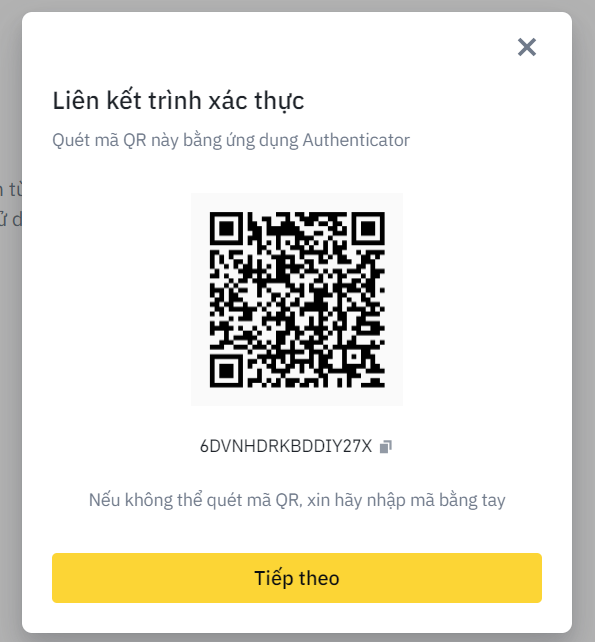 Quét mã QR hoặc nhập mã code
