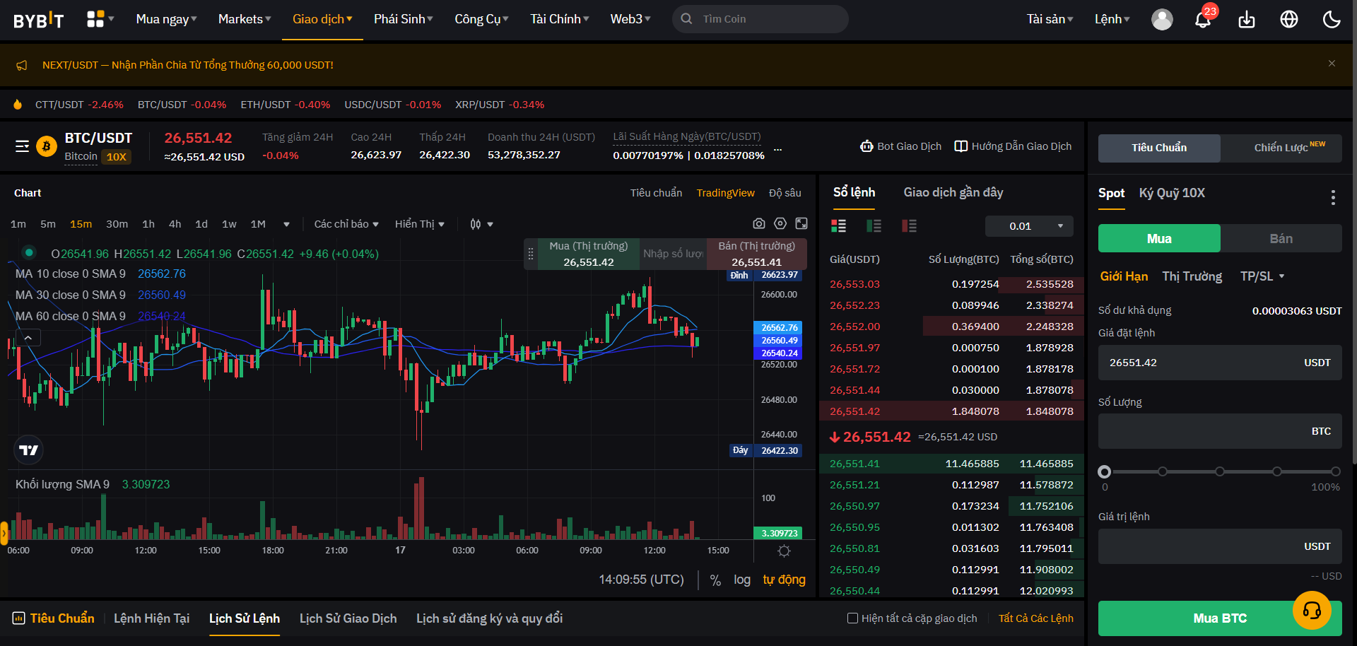 Spot Trading trên Bybit