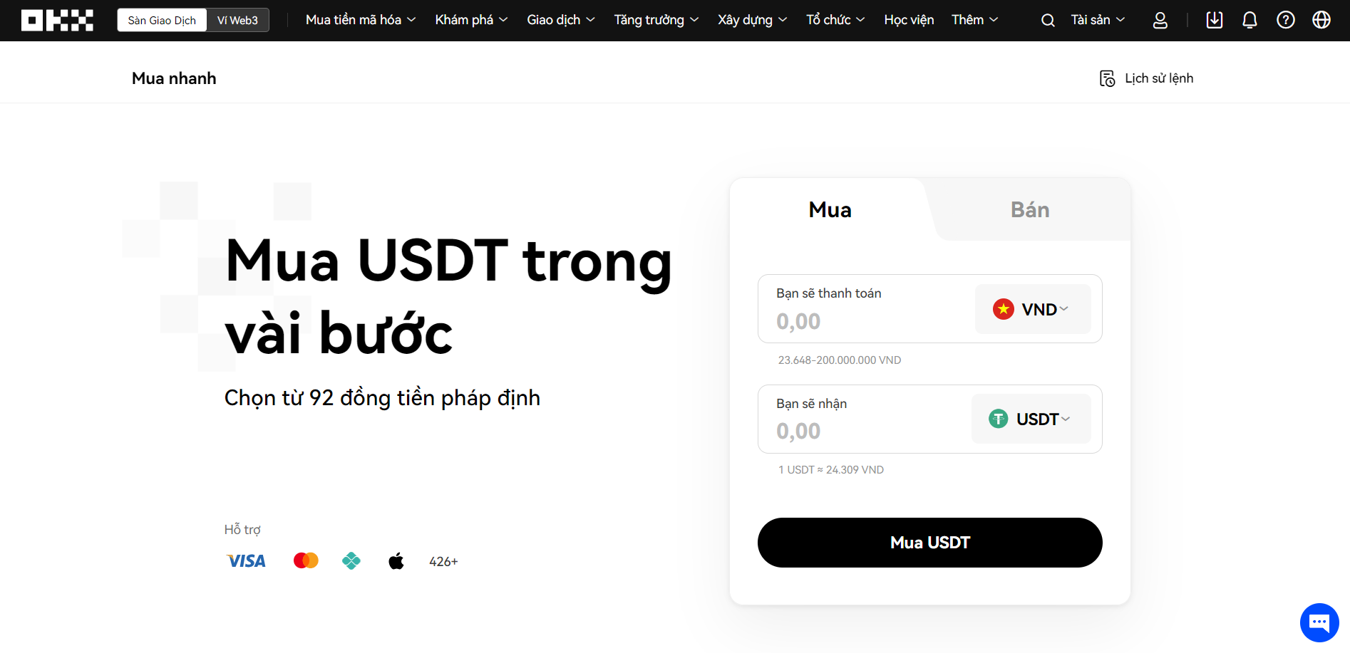 Express buy tr&ecirc;n OKX