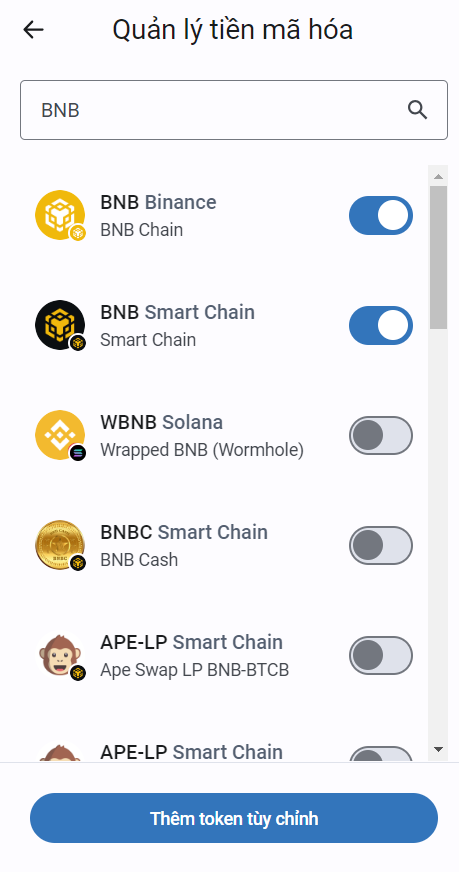 Kết nối Trust Wallet với Binance Smart Chain