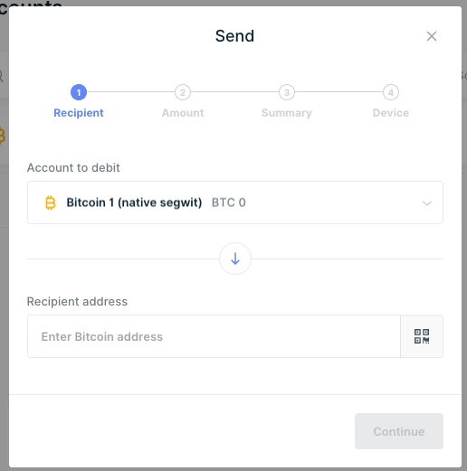 Gửi tiền điện tử từ Ledger Nano S