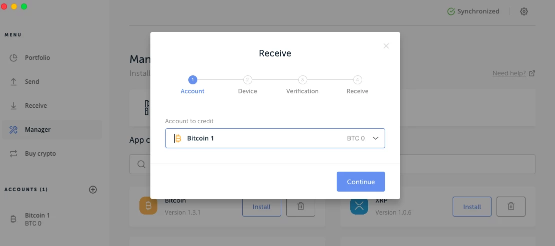 Nhận tiền điện tử v&agrave;o Ledger Nano S