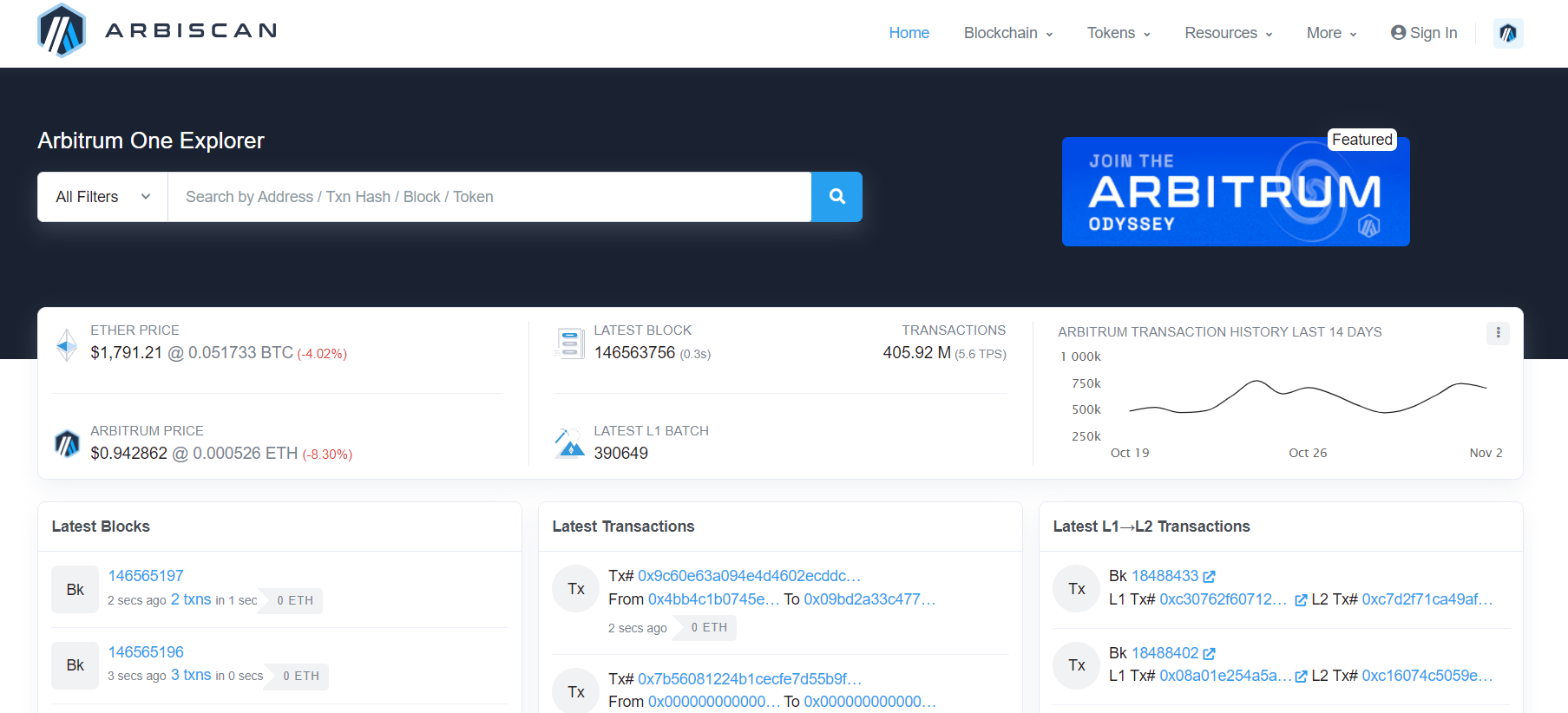 Website của Arbiscan