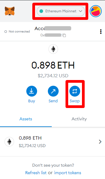 Mở v&iacute; Metamask