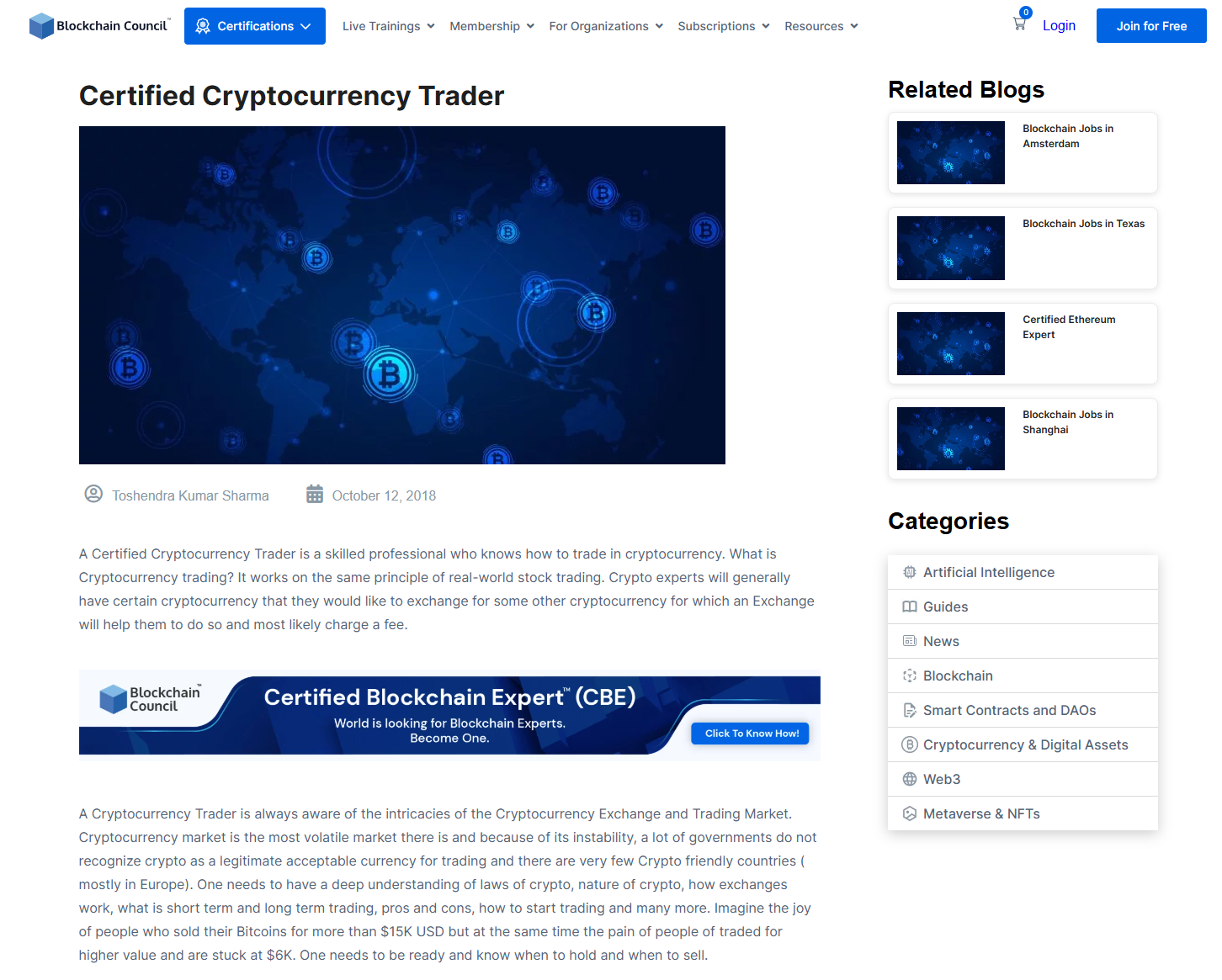  Certified Cryptocurrency Trader™ (CCT)  Certified Cryptocurrency Trader™ (CCT) Crypto trading course