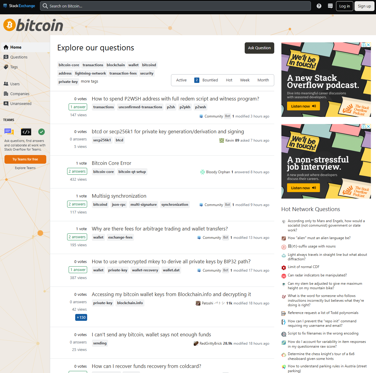 Stack Exchange (Bitcoin & Ethereum)