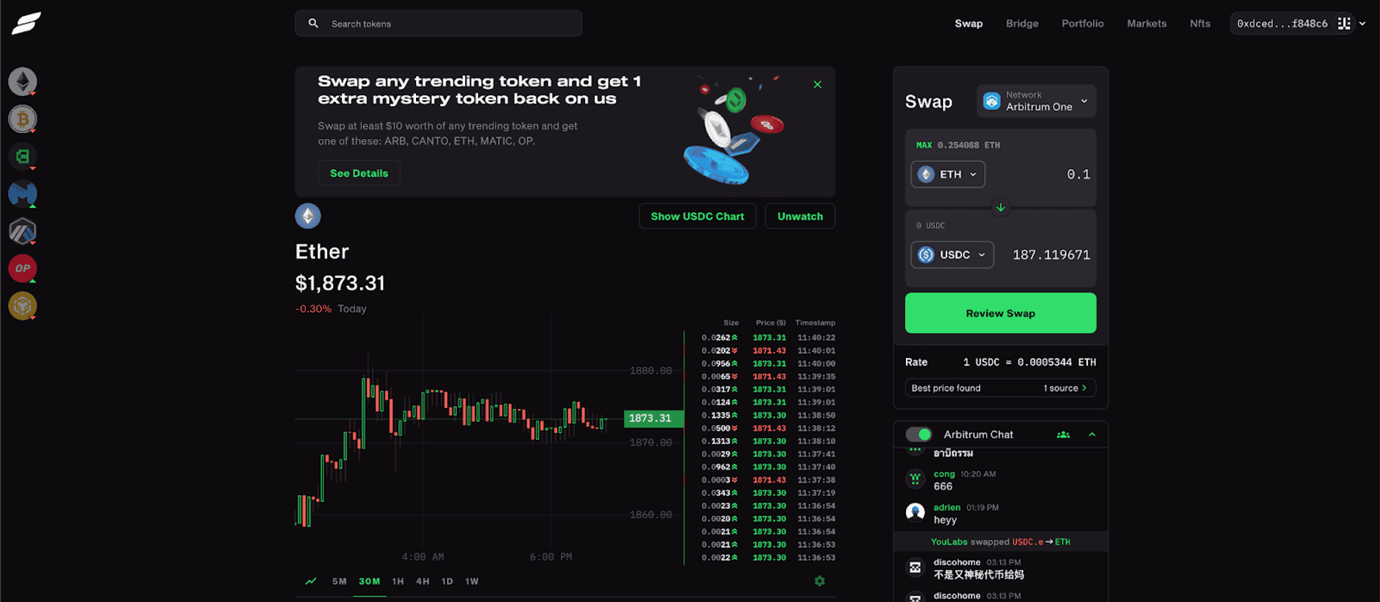 Giao diện Slingshot Finance
