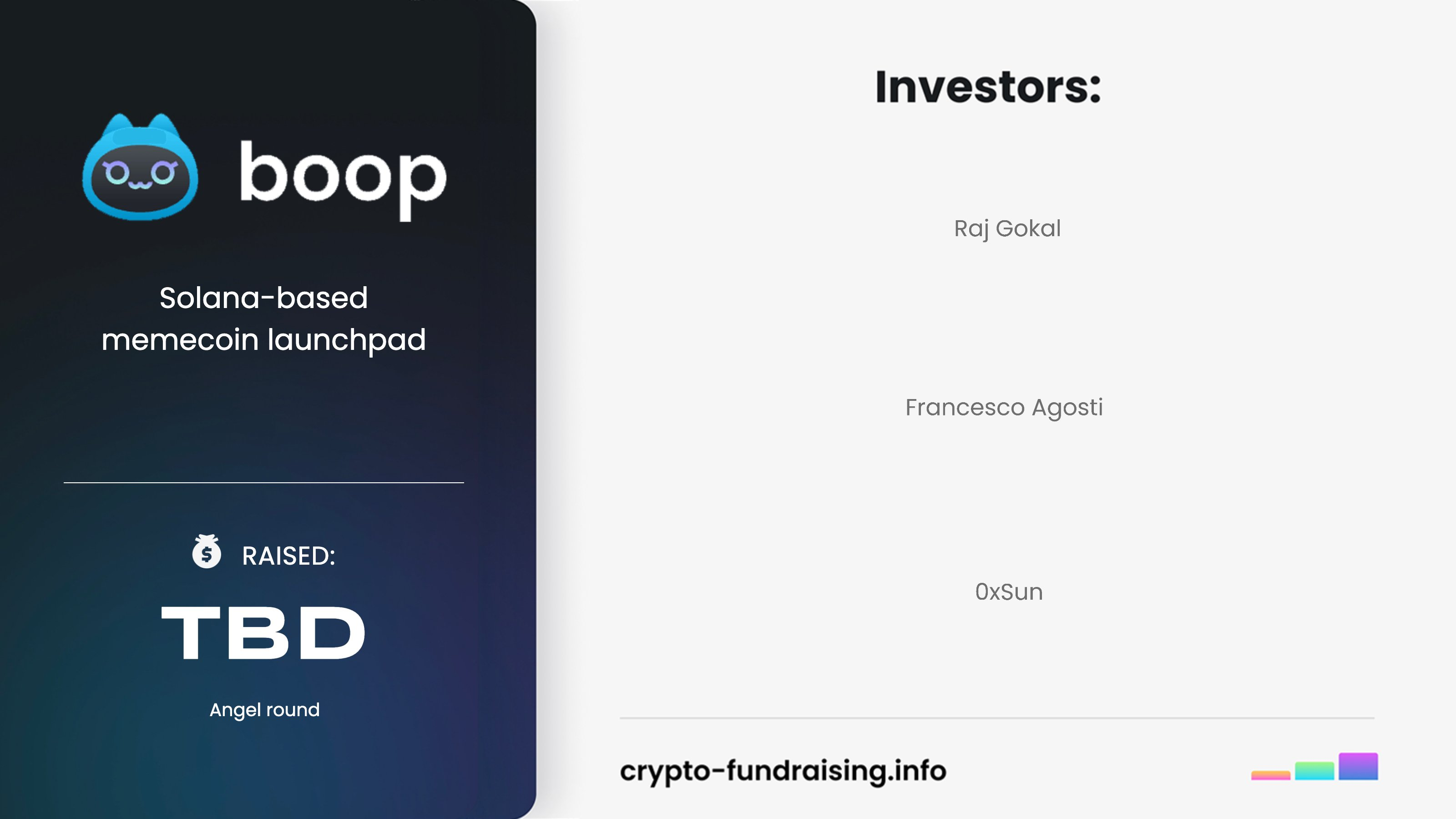 Danh sách nhà đầu tư của Boop.fun (Nguồn:Crypto Fundraising)